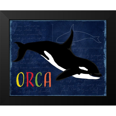 Orca Black Modern Wood Framed Art Print by Santiago, Daniela