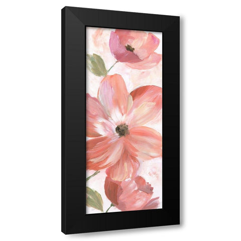 Blooming Coral II Black Modern Wood Framed Art Print with Double Matting by Nan