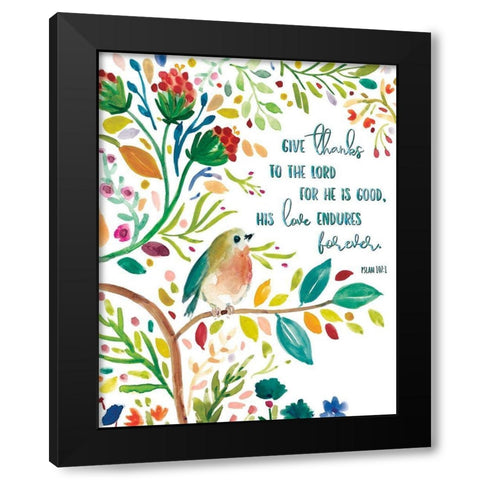 Give Thanks Black Modern Wood Framed Art Print by Robinson, Carol