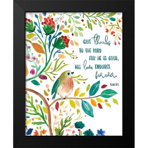 Give Thanks Black Modern Wood Framed Art Print by Robinson, Carol