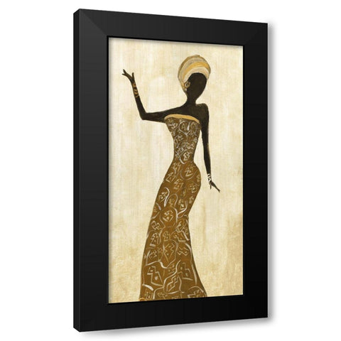 African Dance I Black Modern Wood Framed Art Print with Double Matting by Shaternik, Julia