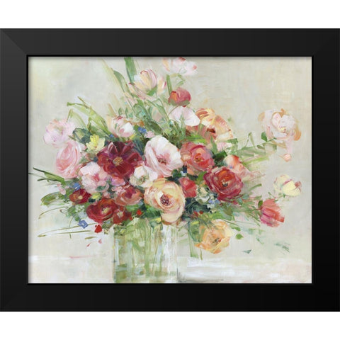 Just Peachy Black Modern Wood Framed Art Print by Swatland, Sally