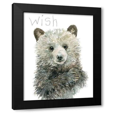 Forest Fur Baby Bear Black Modern Wood Framed Art Print by Robinson, Carol