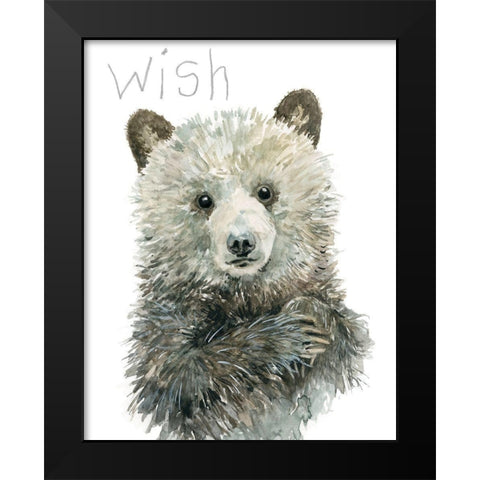 Forest Fur Baby Bear Black Modern Wood Framed Art Print by Robinson, Carol