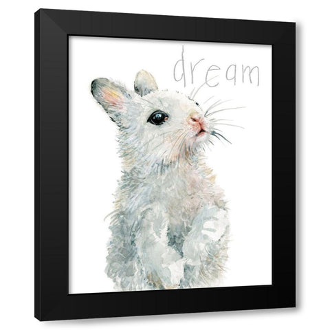 Forest Fur Baby Bunny Black Modern Wood Framed Art Print by Robinson, Carol