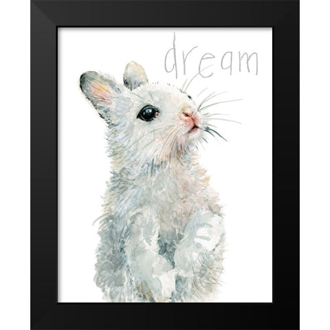 Forest Fur Baby Bunny Black Modern Wood Framed Art Print by Robinson, Carol