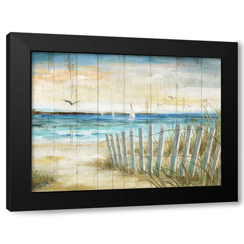 Coastal Causeway Black Modern Wood Framed Art Print with Double Matting by Nan