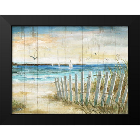 Coastal Causeway Black Modern Wood Framed Art Print by Nan