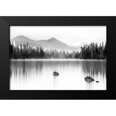 Mountain Reflection Black Modern Wood Framed Art Print by Paulson, Don