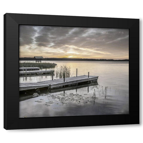 Summer Sunrise Black Modern Wood Framed Art Print with Double Matting by Hawkins, Peter