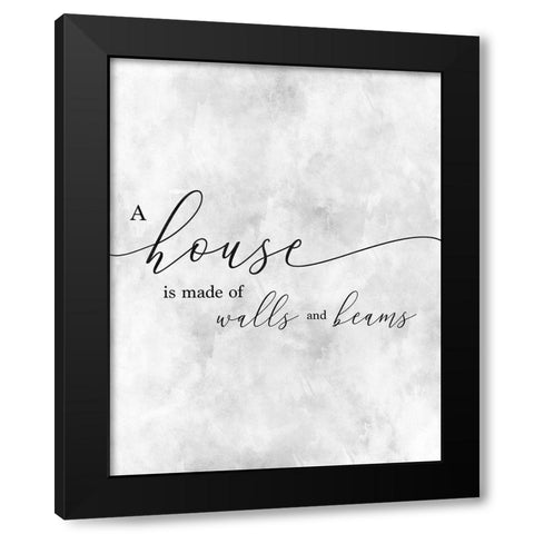 A House Black Modern Wood Framed Art Print by CAD Designs