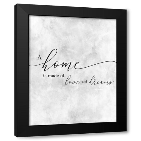 A Home Black Modern Wood Framed Art Print by CAD Designs