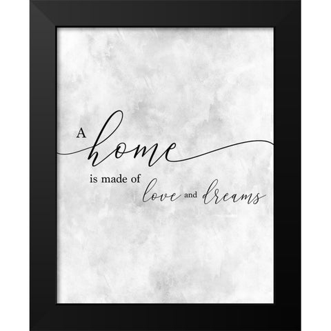 A Home Black Modern Wood Framed Art Print by CAD Designs