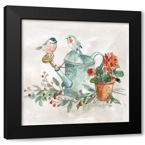 Garden Glimpse I Black Modern Wood Framed Art Print with Double Matting by Robinson, Carol