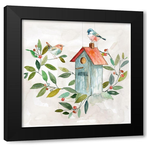 Garden Glimpse III Black Modern Wood Framed Art Print by Robinson, Carol