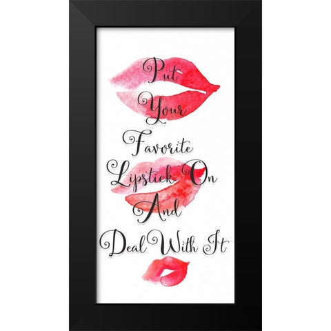 Your Favorite Lipstick Black Modern Wood Framed Art Print by Jill, Susan