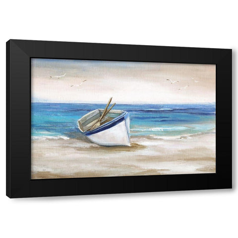 Shore Excursion Black Modern Wood Framed Art Print with Double Matting by Nan