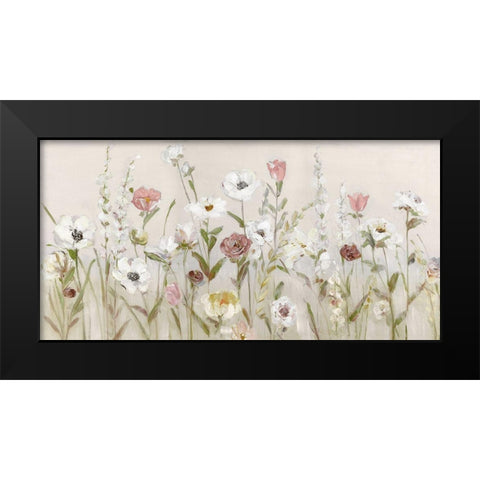 Bloomin Around Black Modern Wood Framed Art Print by Swatland, Sally