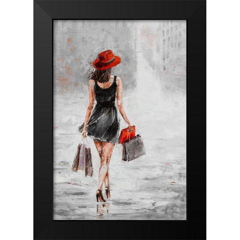 City Shopping I Black Modern Wood Framed Art Print by Kowalik, Jolanta