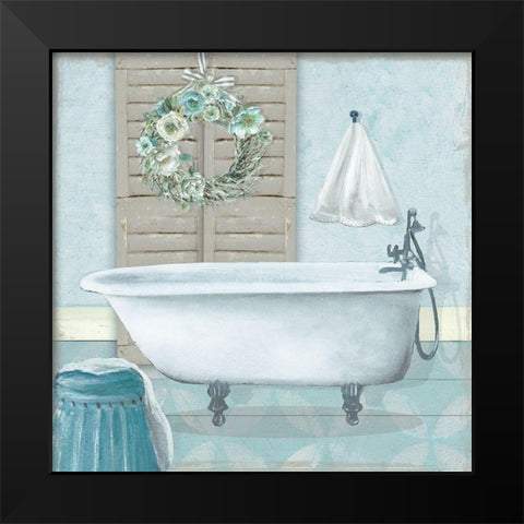 Teal Bath II Black Modern Wood Framed Art Print by Robinson, Carol