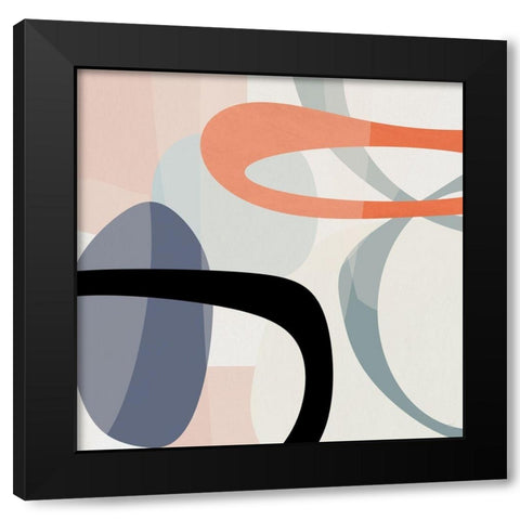 Floating On Silk III Black Modern Wood Framed Art Print with Double Matting by Jill, Susan