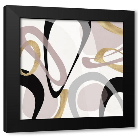 Tumbled Golden I Black Modern Wood Framed Art Print by Jill, Susan