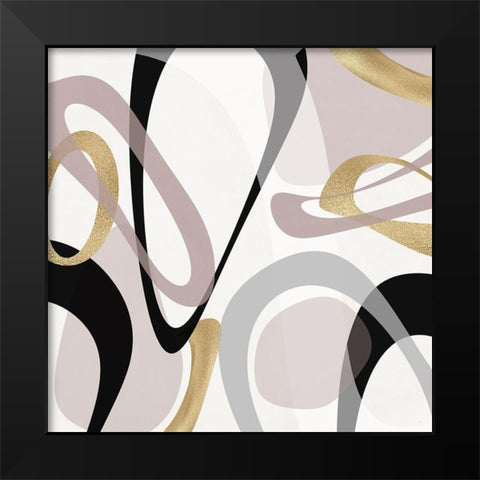Tumbled Golden I Black Modern Wood Framed Art Print by Jill, Susan