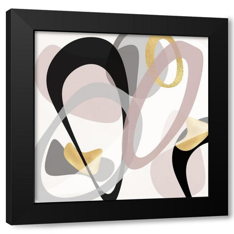 Tumbled Golden II Black Modern Wood Framed Art Print with Double Matting by Jill, Susan