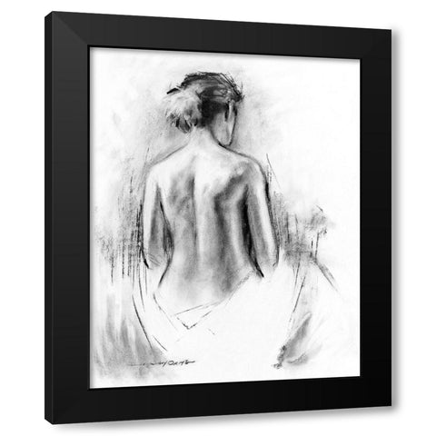 Soft Silhouette III Black Modern Wood Framed Art Print with Double Matting by Orme, E. Anthony