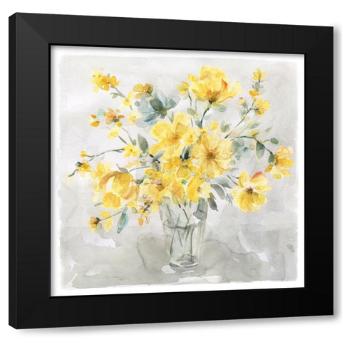 Sunshine Bouquet Black Modern Wood Framed Art Print by Robinson, Carol