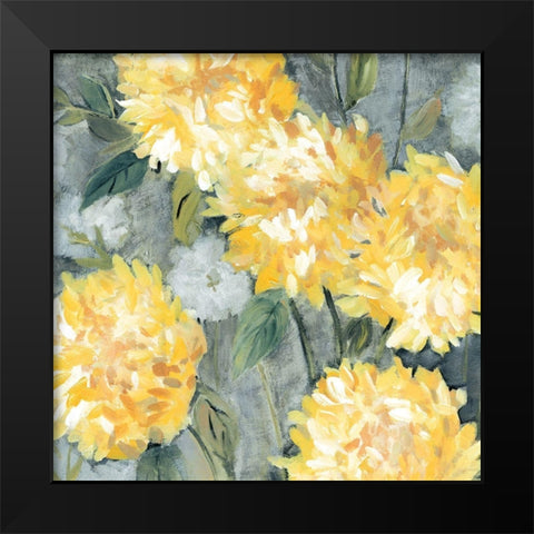 Yellow Mums Black Modern Wood Framed Art Print by Robinson, Carol