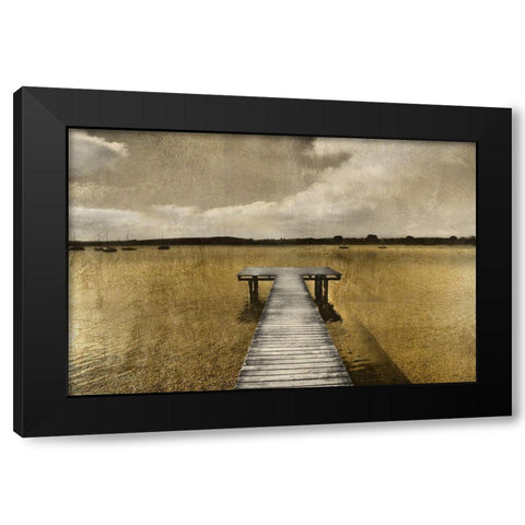Golden Pier Black Modern Wood Framed Art Print by Weisz, Irene