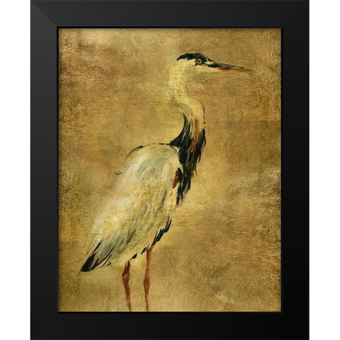 Gold Crane at Dusk I Black Modern Wood Framed Art Print by Robinson, Carol