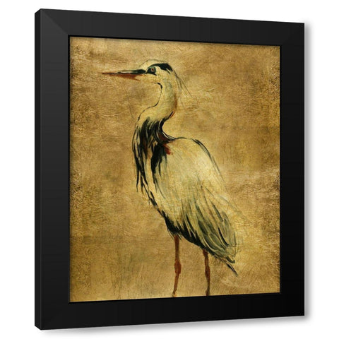Gold Crane at Dusk II Black Modern Wood Framed Art Print with Double Matting by Robinson, Carol