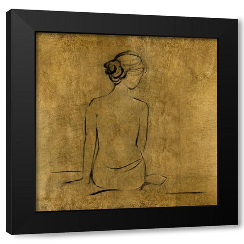 Golden Bather I Black Modern Wood Framed Art Print by Swatland, Sally