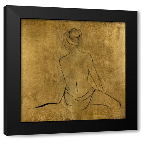 Golden Bather II Black Modern Wood Framed Art Print with Double Matting by Swatland, Sally