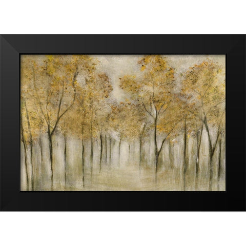 Golden Spring Black Modern Wood Framed Art Print by Tava Studios