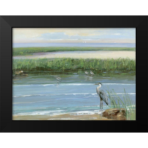 Wading at Dusk Black Modern Wood Framed Art Print by Swatland, Sally