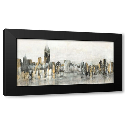 Bright City Lights Black Modern Wood Framed Art Print by Jill, Susan