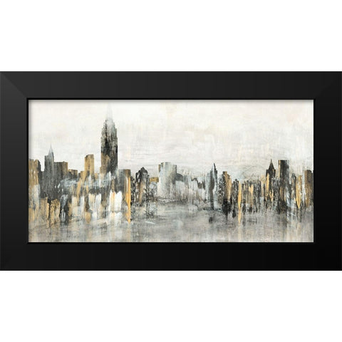 Bright City Lights Black Modern Wood Framed Art Print by Jill, Susan