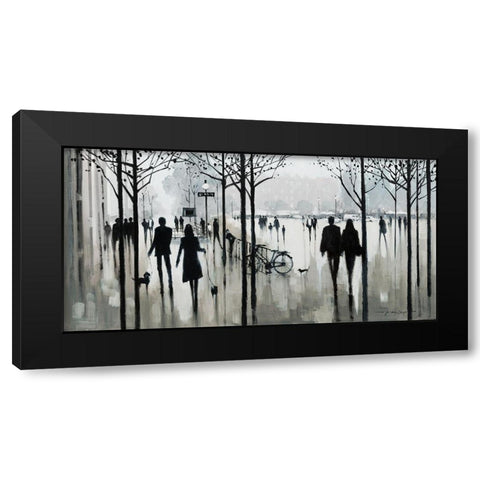 Morning Paris Black Modern Wood Framed Art Print with Double Matting by Orme, E. Anthony