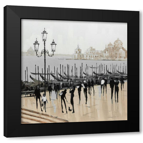 Quiet Gondolas I Black Modern Wood Framed Art Print with Double Matting by Orme, E. Anthony