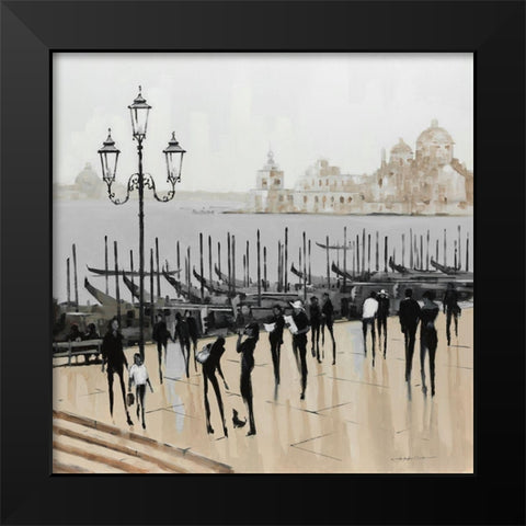 Quiet Gondolas I Black Modern Wood Framed Art Print by Orme, E. Anthony