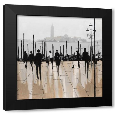 Quiet Gondolas II Black Modern Wood Framed Art Print with Double Matting by Orme, E. Anthony