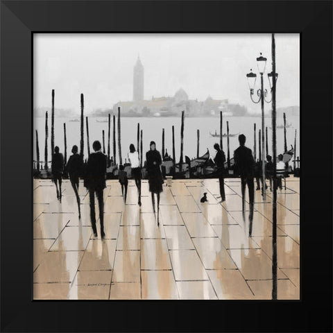 Quiet Gondolas II Black Modern Wood Framed Art Print by Orme, E. Anthony