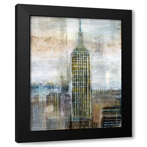 City Contrast Black Modern Wood Framed Art Print with Double Matting by Nan