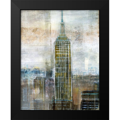 City Contrast Black Modern Wood Framed Art Print by Nan