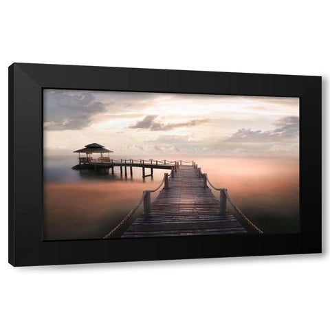 Early Morning Maldives Black Modern Wood Framed Art Print by Calascibetta, Mike