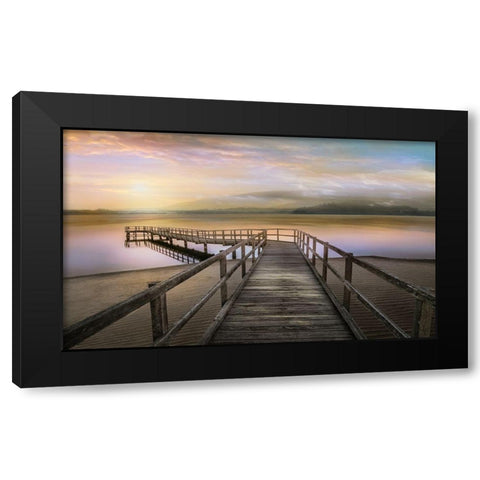 Morning on the Lake Black Modern Wood Framed Art Print by Calascibetta, Mike