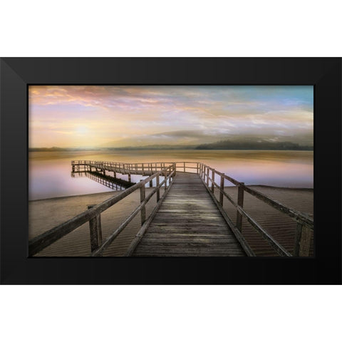 Morning on the Lake Black Modern Wood Framed Art Print by Calascibetta, Mike
